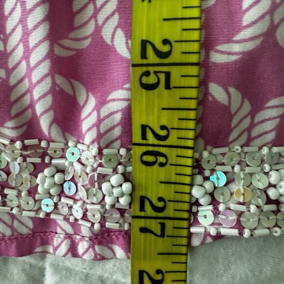 ESCAPADA Womens Tunic Pink Beaded Beach Preppy Coastal Resort Summer SMALL - Picture 9 of 11